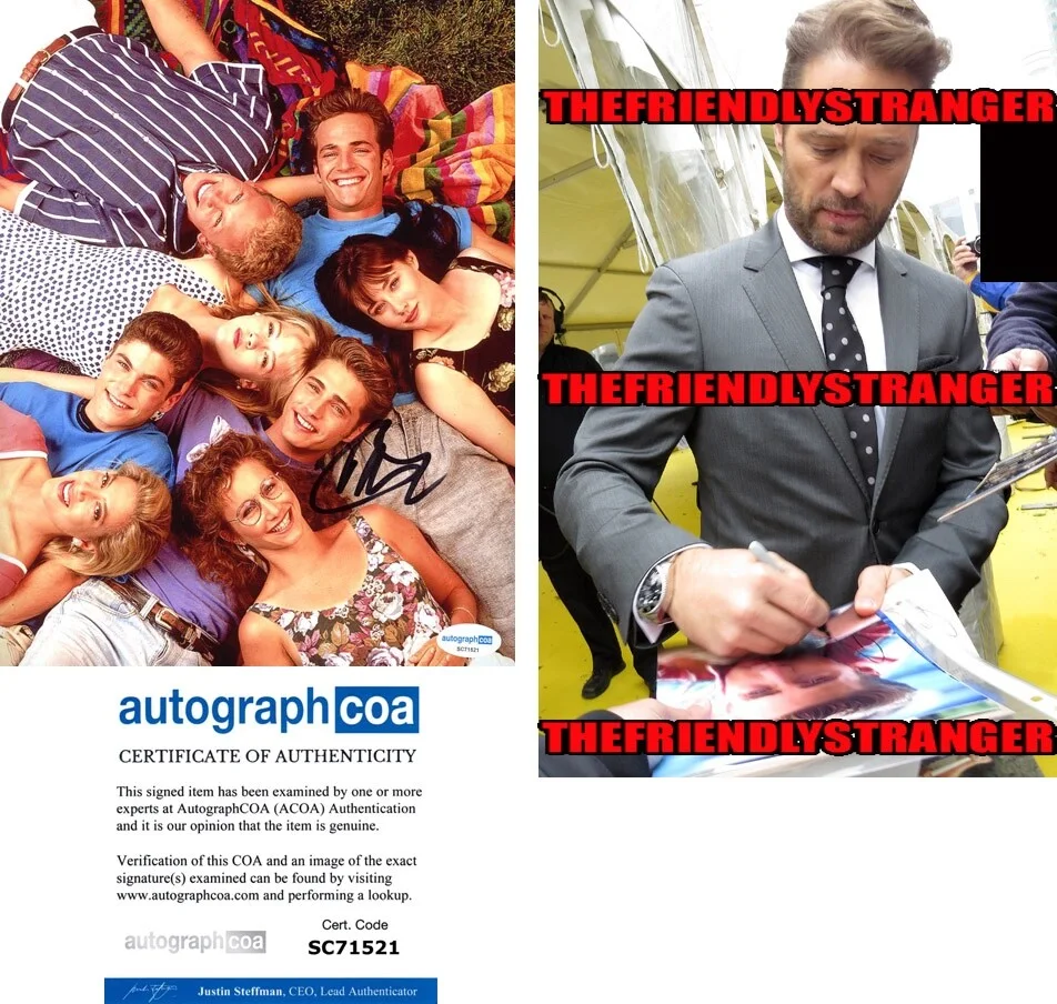JASON PRIESTLEY — Jason Priestley signed "BEVERLY HILLS 90210" 8x10 Photo PROOF g HOT Brandon ACOA