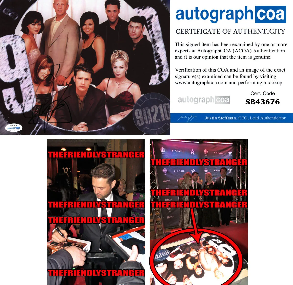 JASON PRIESTLEY — Jason Priestley signed "BEVERLY HILLS 90210" 8x10 Photo EXACT PROOF Brandon ACOA