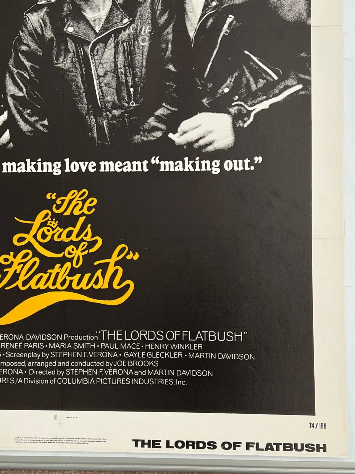 The Lords of Flatbush Original US One Sheet LINEN BACKED Film Poster 1974 27x41", изображение 4
