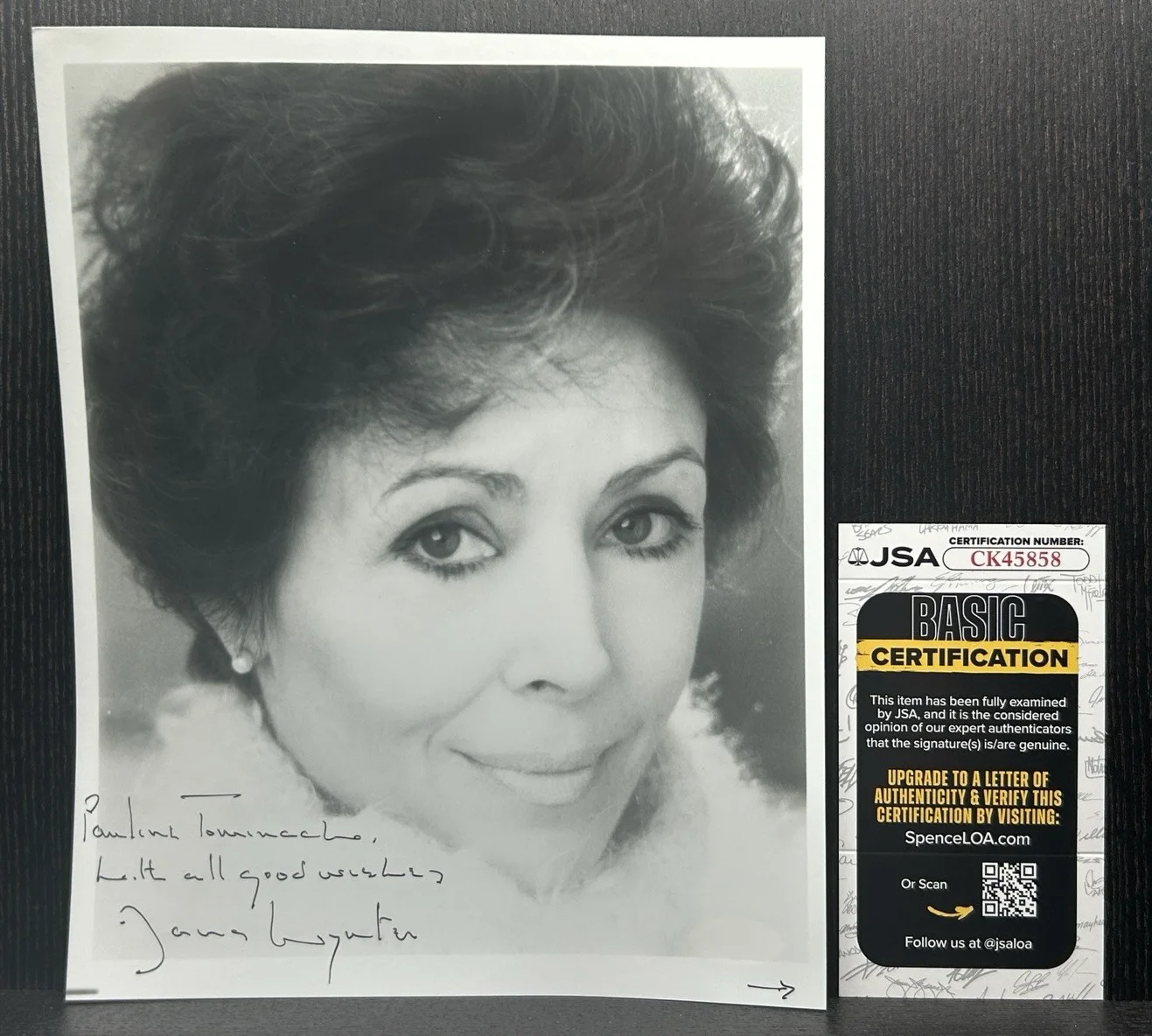 Dana Wynter — DANA WYNTER SIGNED 8x10 PHOTO w LETTER Original Autograph JSA COA Body Snatchers, изображение 2