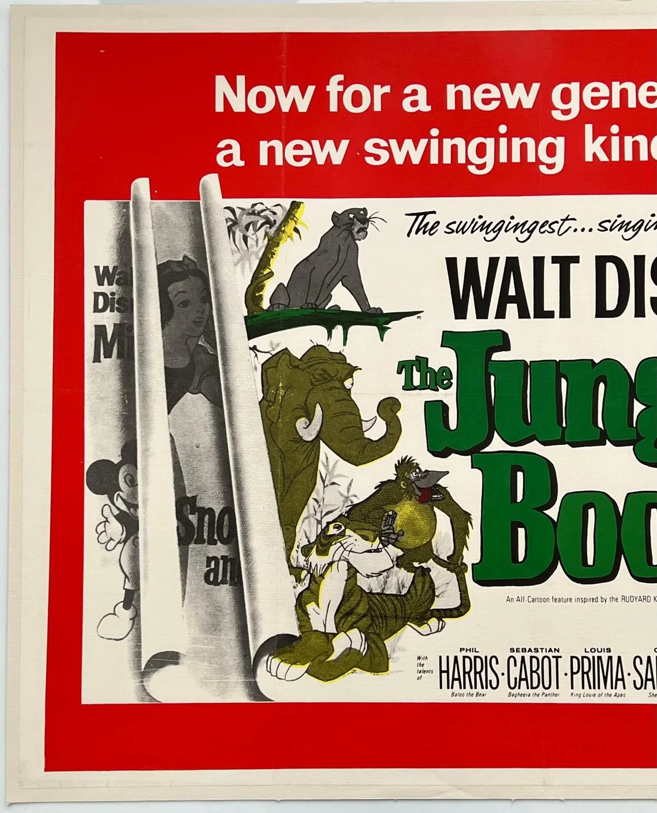 The Jungle Book Original UK British Quad Poster LINEN BACKED 1967 30X40" Disney, изображение 4