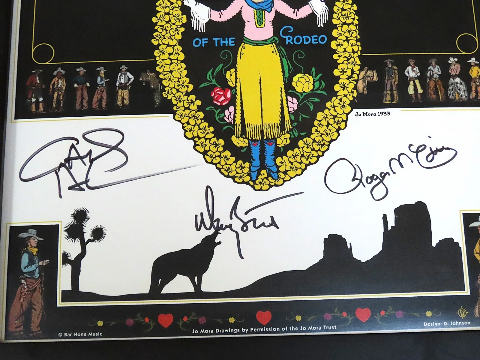 Signed "Sweetheart of the Rodeo" poster, Signed by McGuinn, Hillman and Stuart, изображение 3