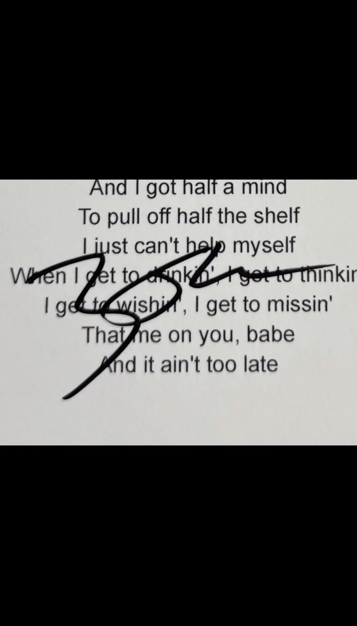 ZACH JOHN KING Music Signed Autographed “Get To Drinkin” Lyric Sheet *Proof, image 2