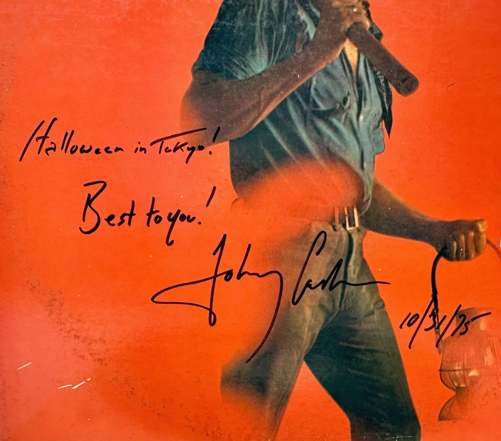 Johnny Cash Blood Sweat & Tears Japan White Label Promo LP Signed and Dated 1975, изображение 2