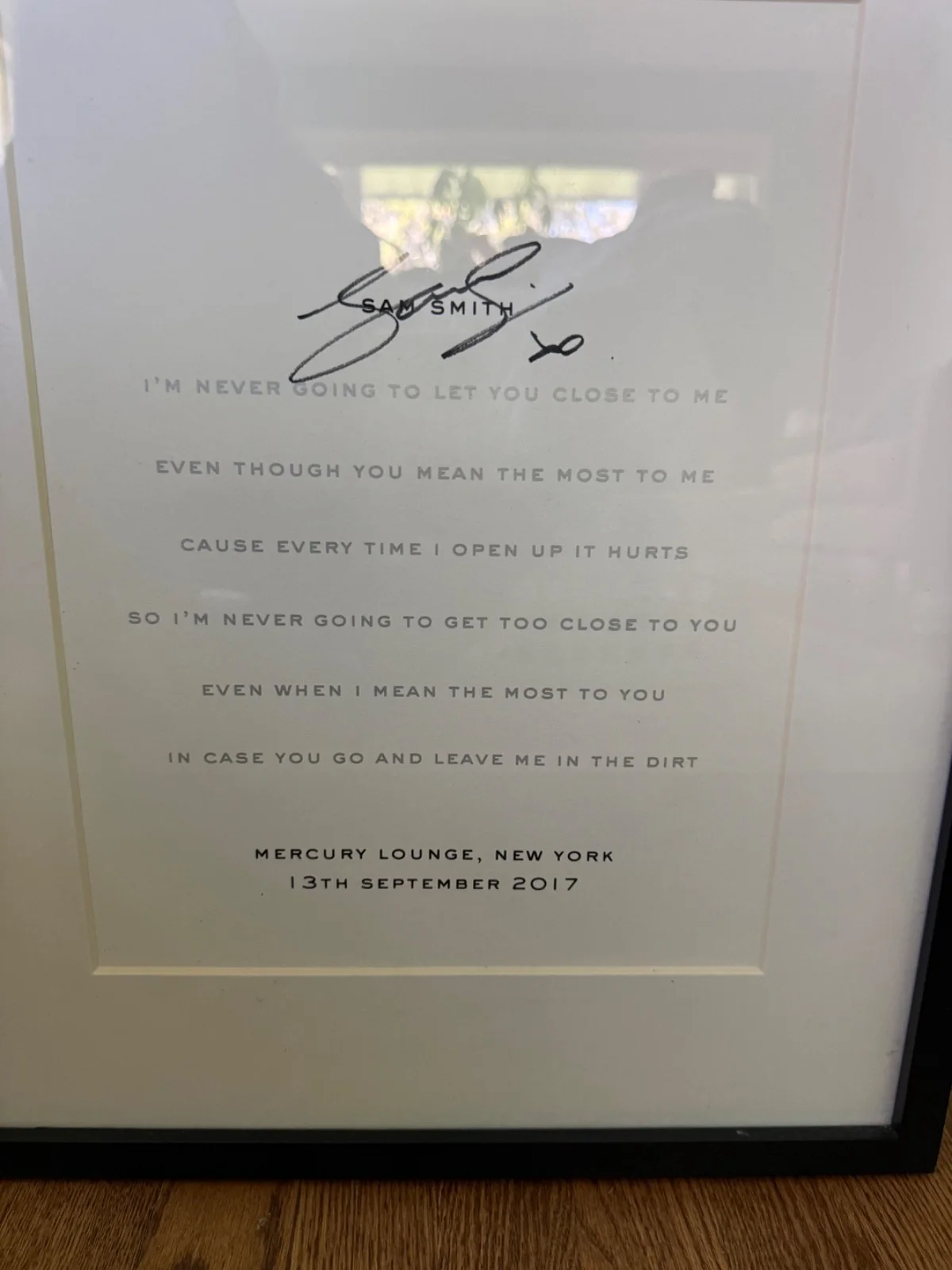 Framed Sam Smith Signed Poster, Mercury Lounge NYC Sep 2017 16x12" (21x17 frame), image 2