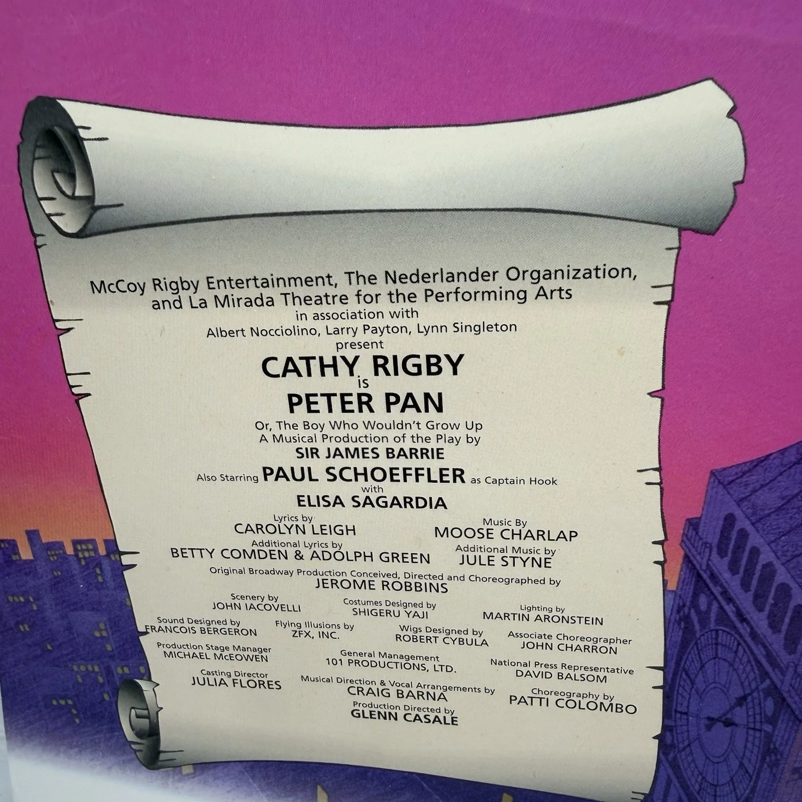 Cathy Rigby — Vintage Peter Pan Window Card Poster Signed Cathy Rigby Cardboard Display, image 3