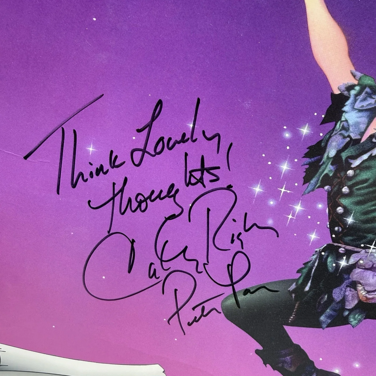 Cathy Rigby — Vintage Peter Pan Window Card Poster Signed Cathy Rigby Cardboard Display, image 4
