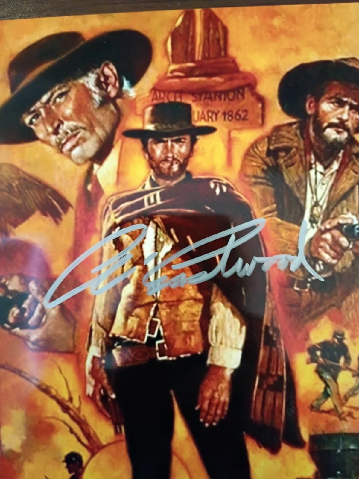 Clint Eastwood — Clint Eastwood Westerns Signed 8x10 COA W/ Matching Numbered Sticker, image 2