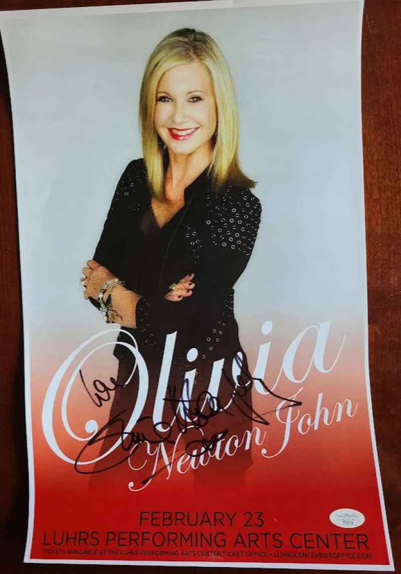 Olivia Newton John — Olivia Newton John JSA Cert Signed 11x17 Concert Poster Luhrs Center Autograph