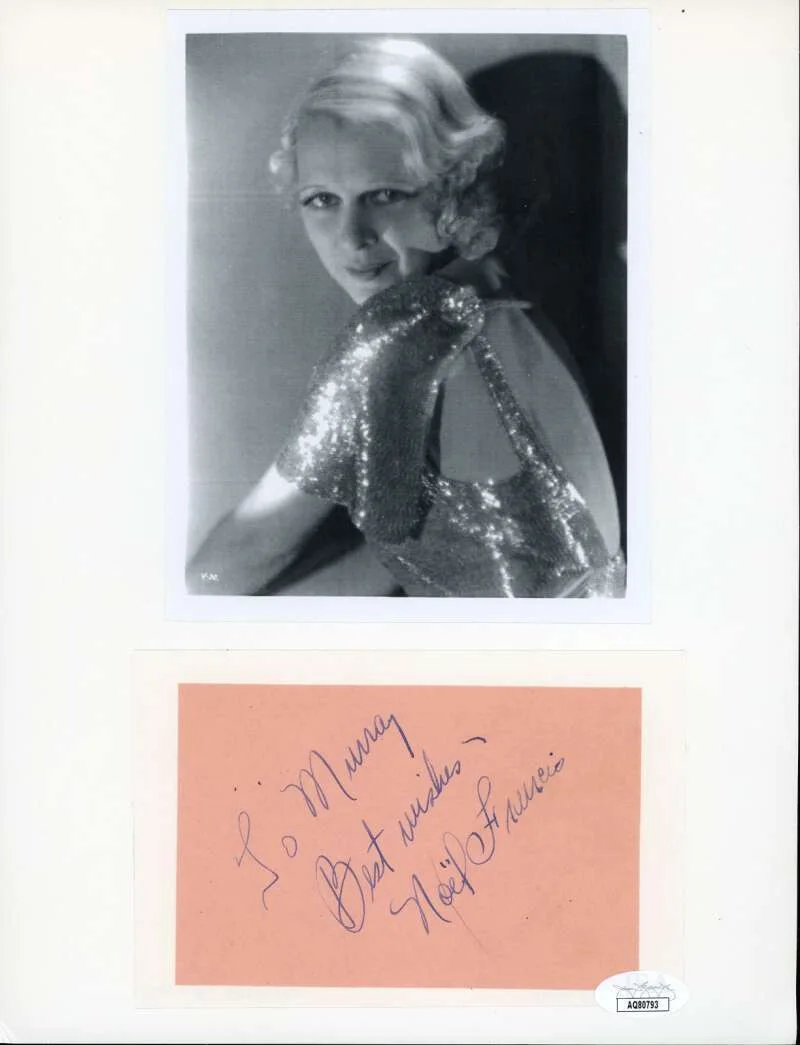Noel Francis — Noel Francis D.59 JSA Coa Signed Matted Vintage Album Page Autograph
