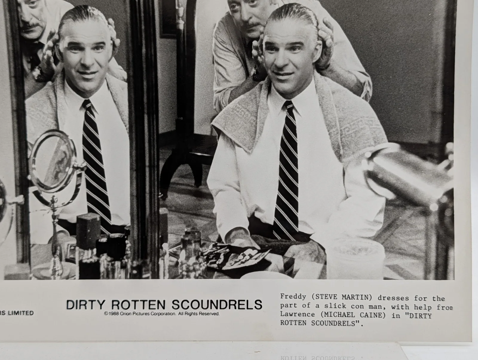 Dirty Rotten Scoundrels original 1988 press photo. Steve Martin, Michael Caine, image 4
