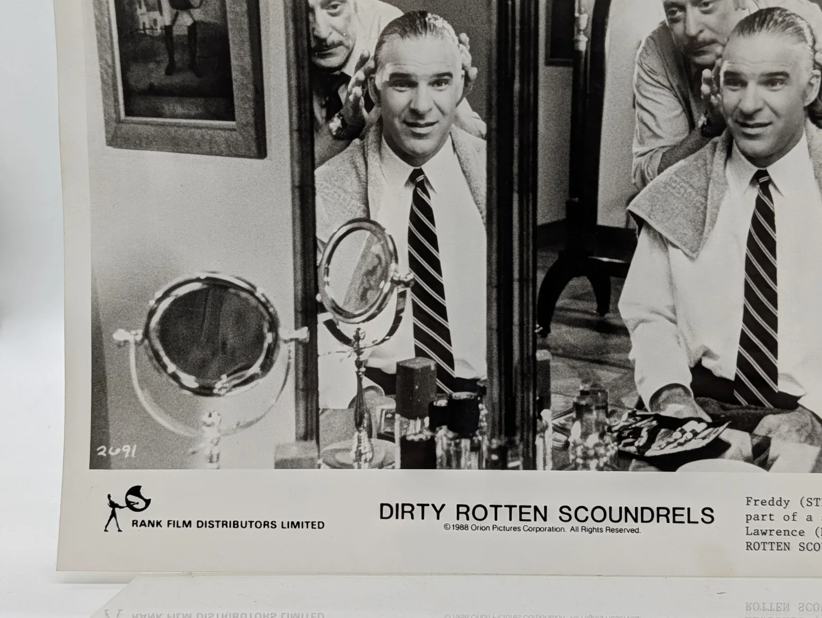 Dirty Rotten Scoundrels original 1988 press photo. Steve Martin, Michael Caine, image 5