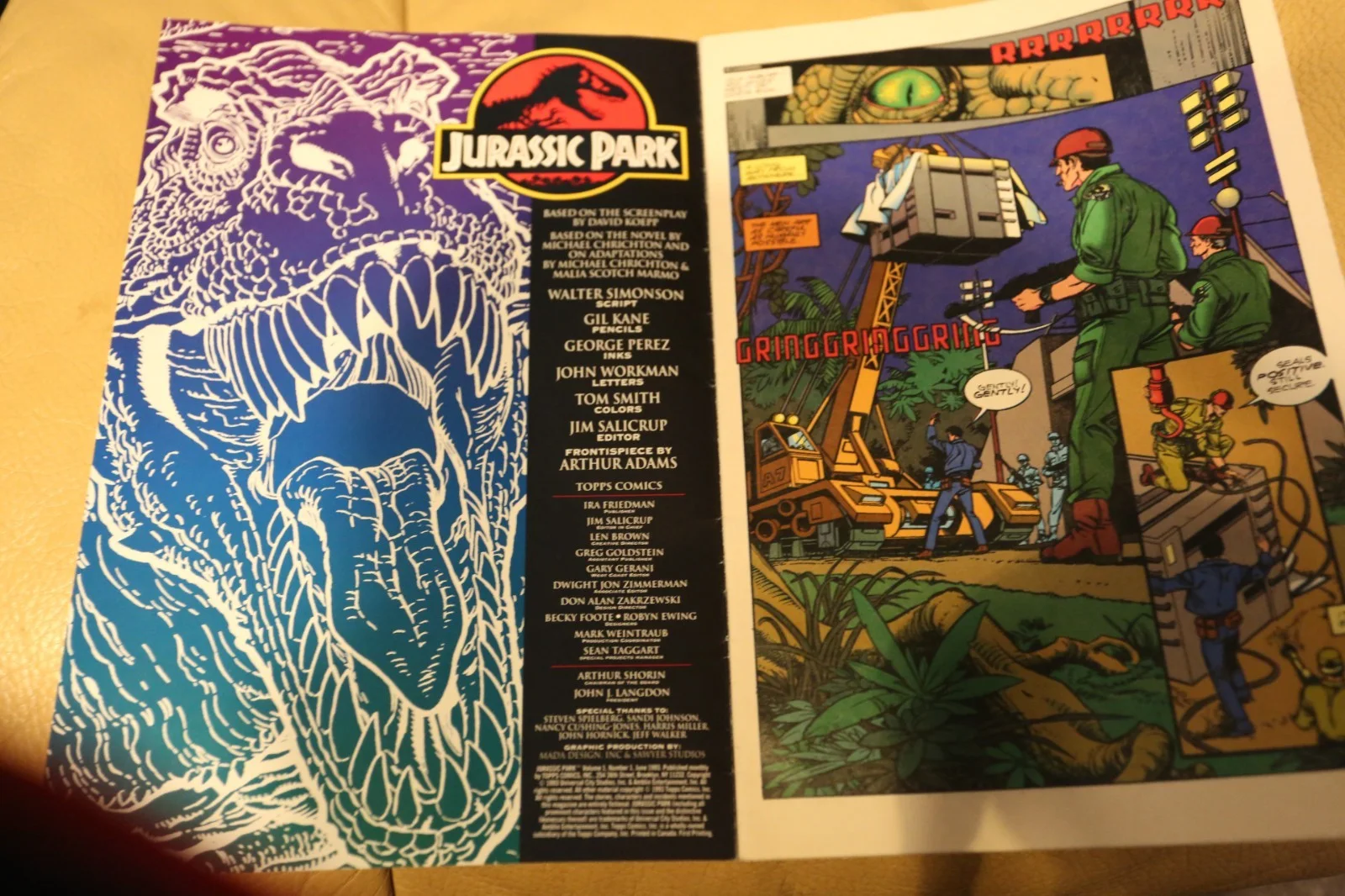 JURASSIC PARK 1993 NUMBER 1 PRINTED IN USA ORIGINAL TOPPS COMIC, изображение 3