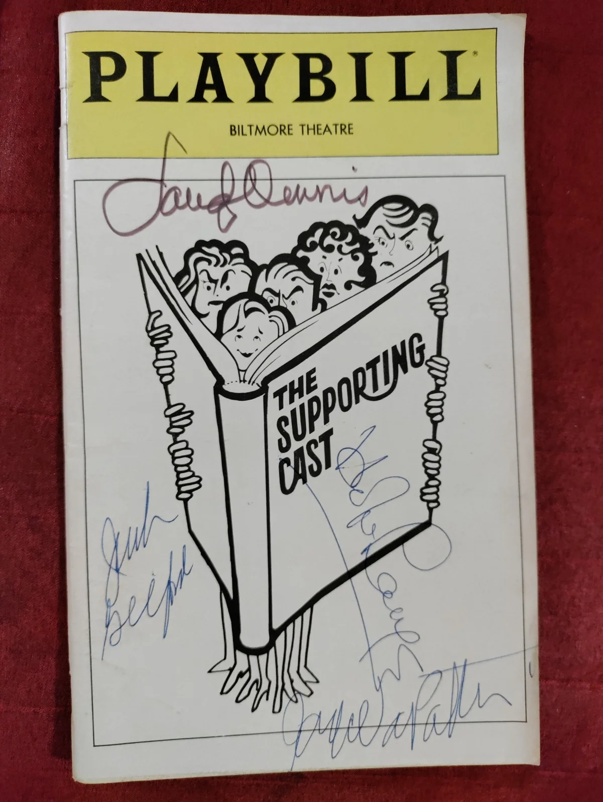 Sandy Dennis, Joyce Van Patten, Jack Gilford, Hope Lange — The Supporting Cast - 1981 - Biltmore Theatre NYC SIGNED Sandy Dennis and 3 more