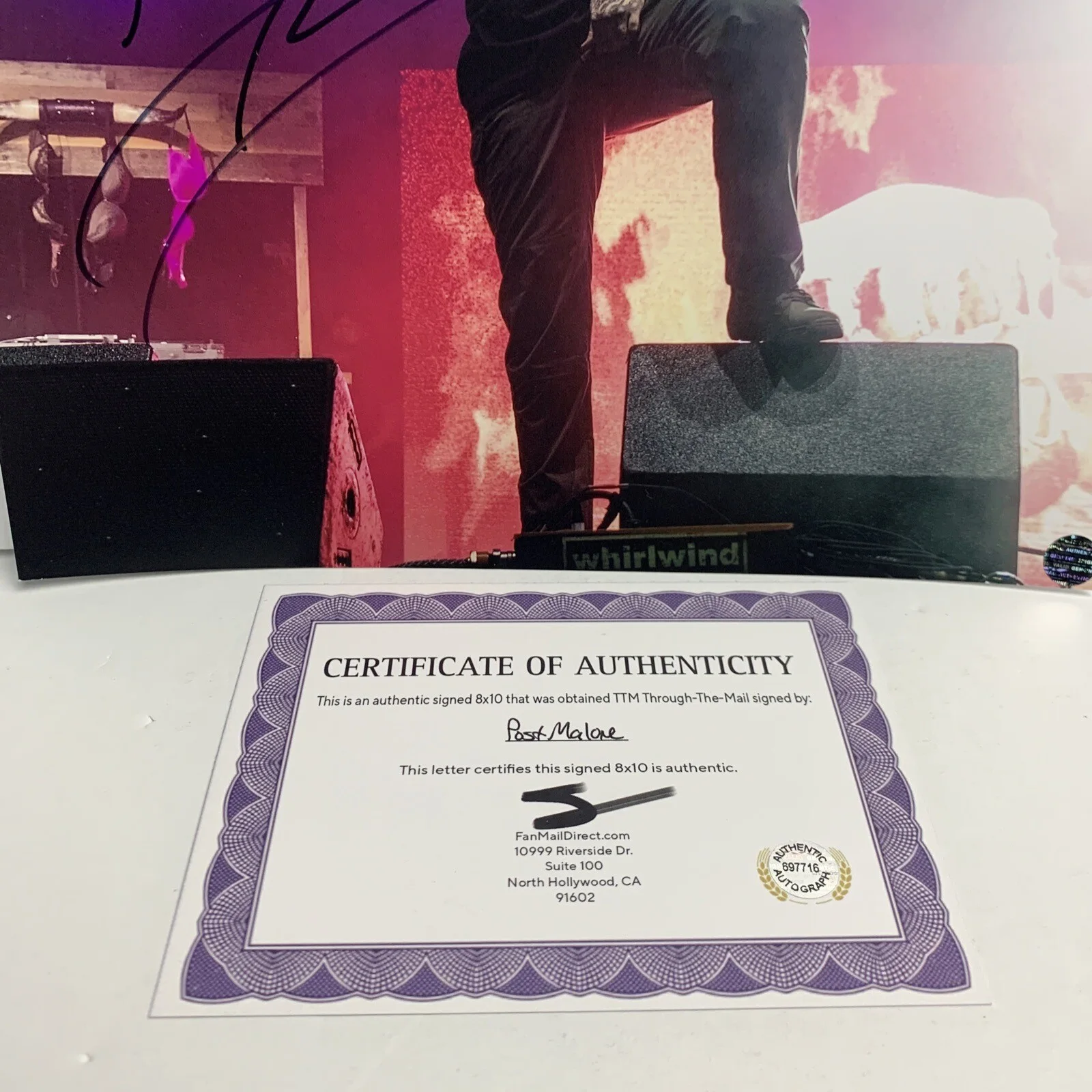 actor — Post Malone (Rapper/Musician) Signed Autographed 8x10 photo - AUTO with COA, изображение 2