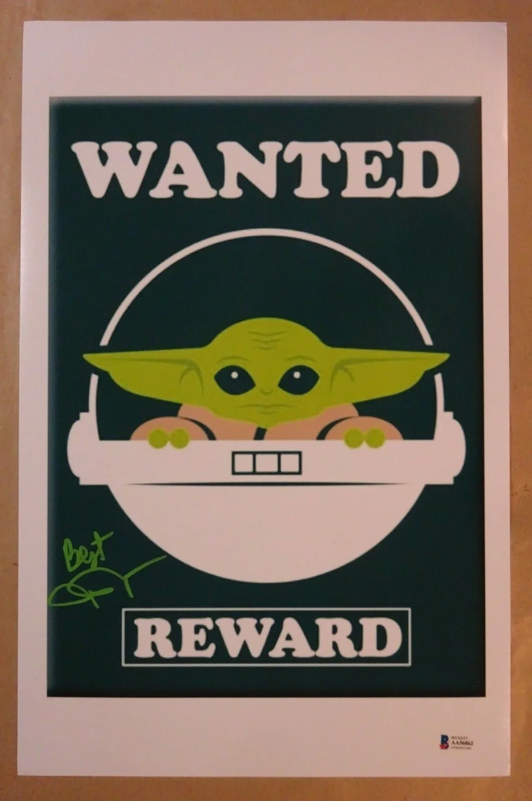 John Rosengrant — Signed JOHN ROSENGRANT Mandalorian THE CHILD WANTED 11x17 Photo BECKETT BAS COA, image 2