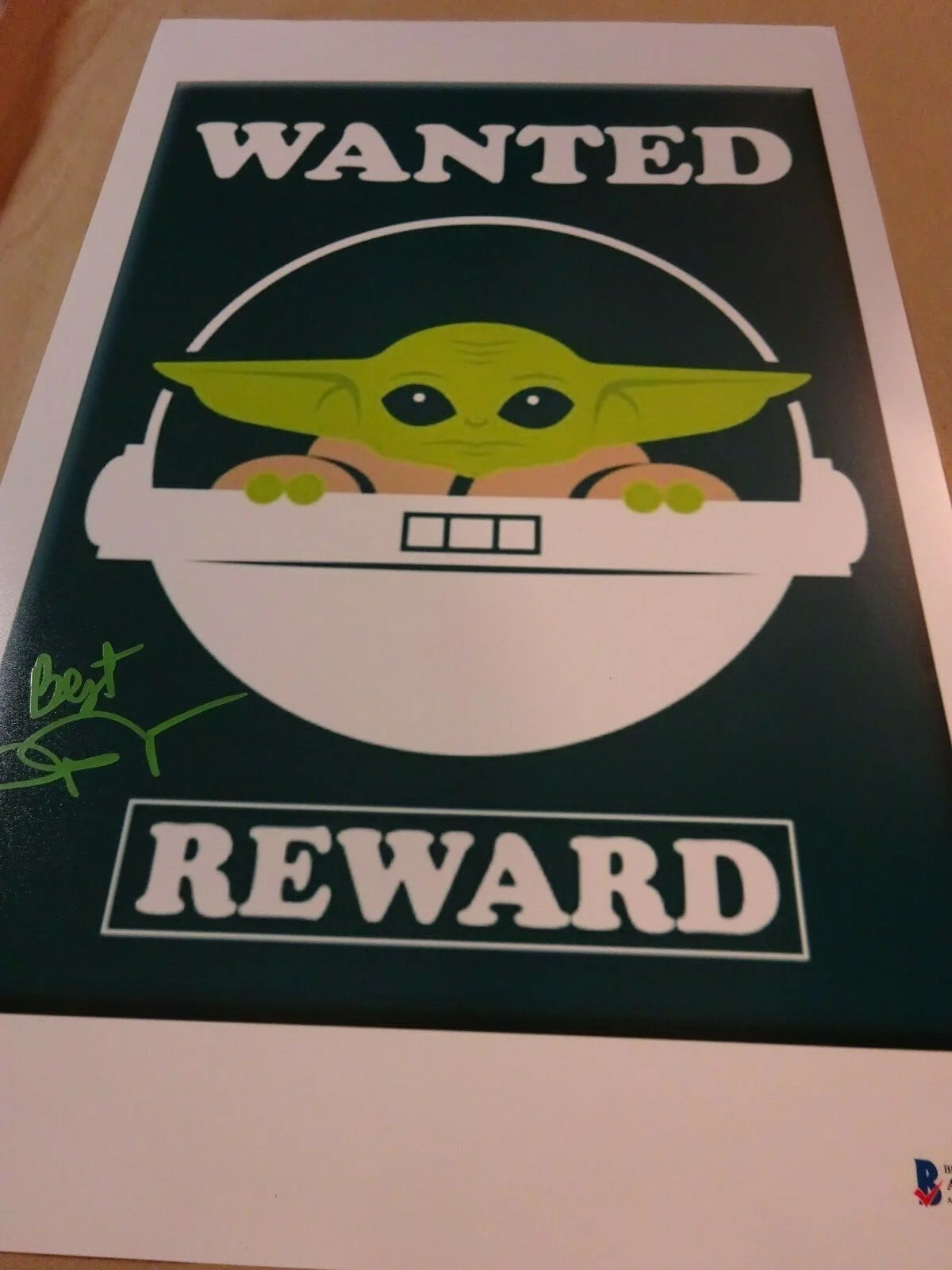 John Rosengrant — Signed JOHN ROSENGRANT Mandalorian THE CHILD WANTED 11x17 Photo BECKETT BAS COA, image 3