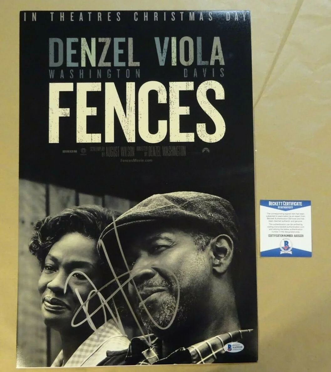 Denzel Washington — Signed Denzel Washington Autographed Fences 12"x18" Photo Beckett BAS COA