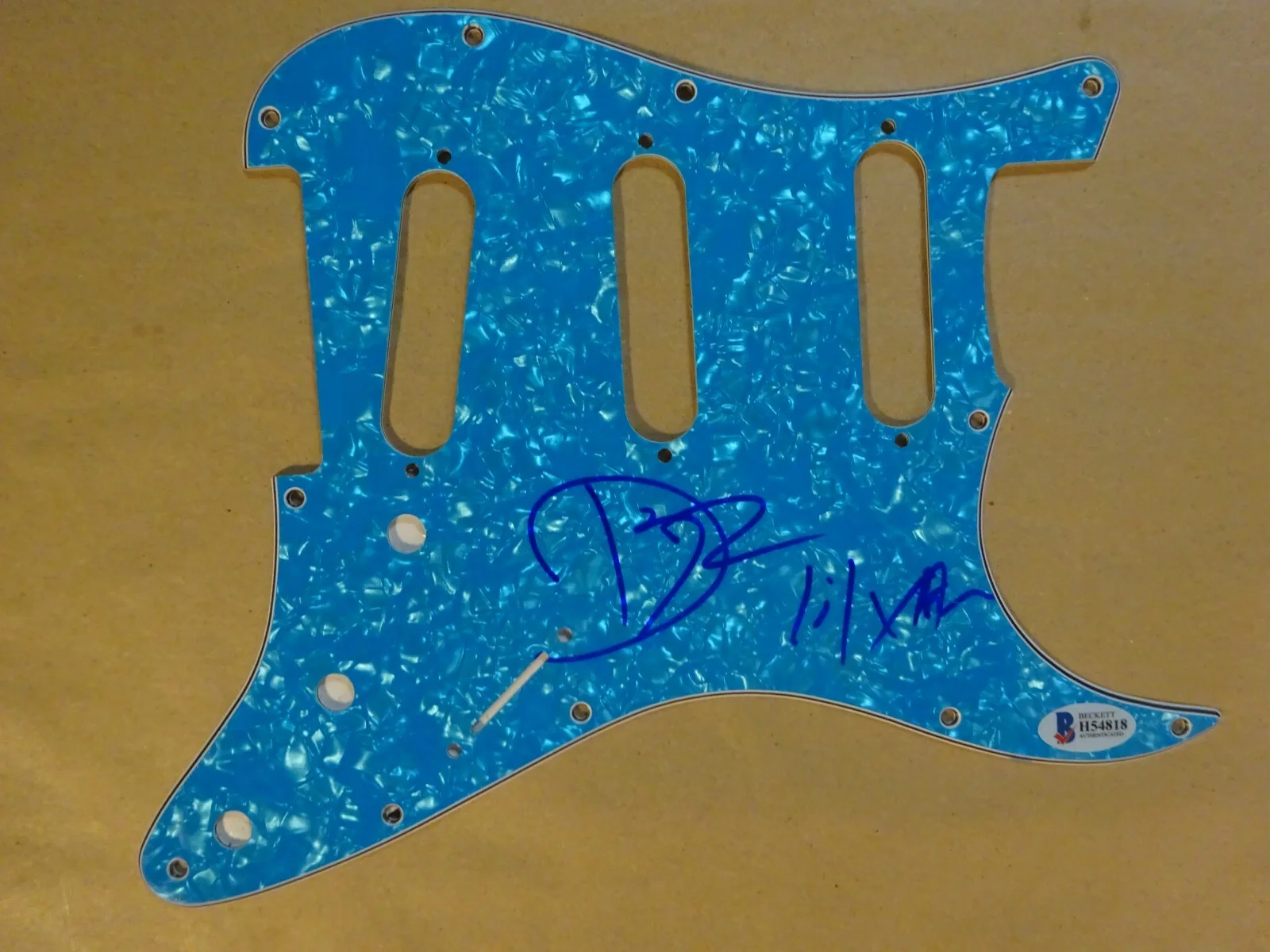 Signed DIEGO LEANOS Autographed Blue Guitar Pick Guard LIL XAN BECKETT BAS COA, изображение 2
