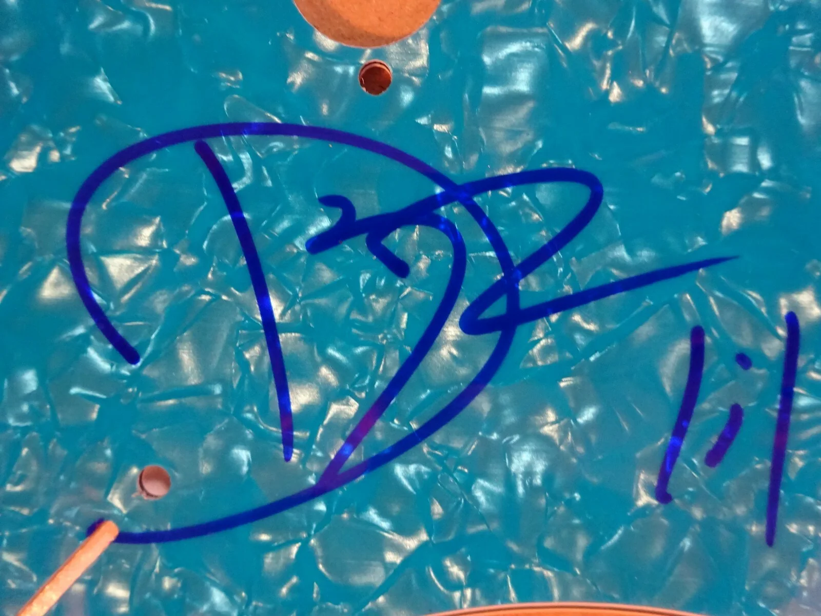 Signed DIEGO LEANOS Autographed Blue Guitar Pick Guard LIL XAN BECKETT BAS COA, изображение 5