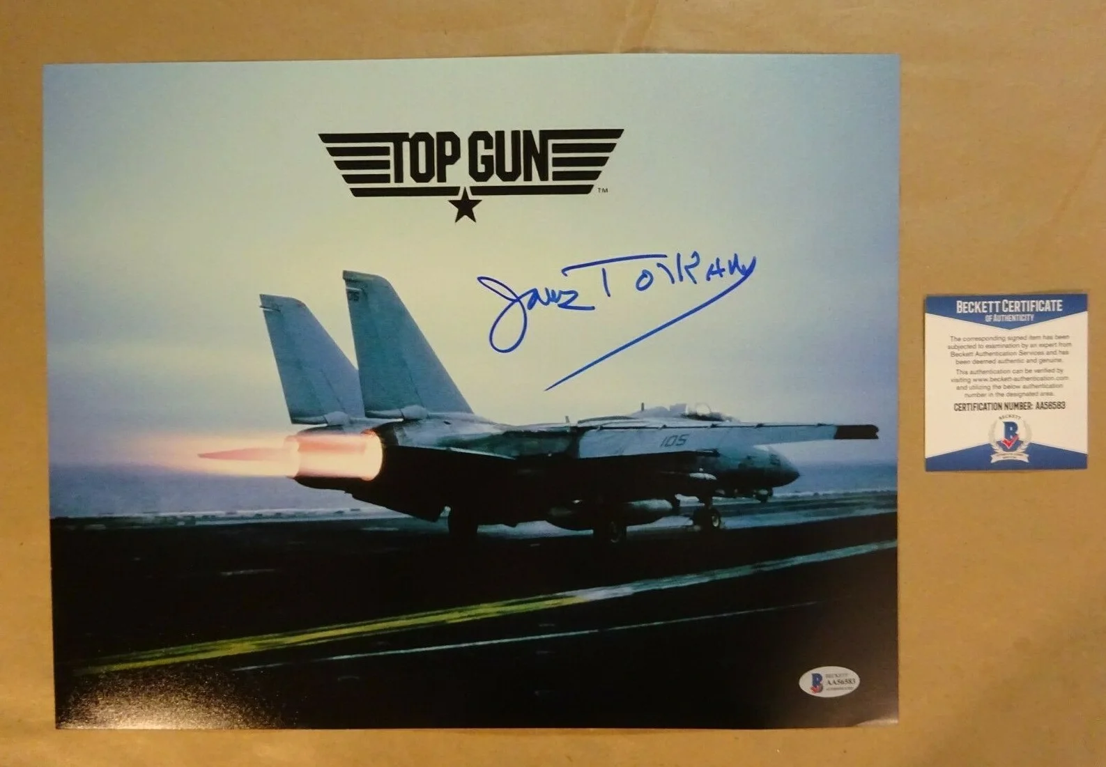 James Tolkan — Signed JAMES TOLKAN Autographed TOP GUN 11"X14" Photo BECKETT BAS COA