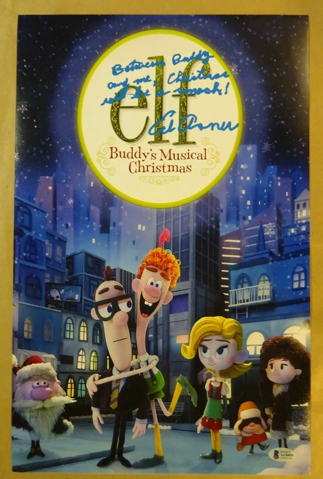 Ed Asner — Signed ED ASNER - ELF Buddy's Musical Christmas 11"x17" Photo BECKETT BAS COA, изображение 2
