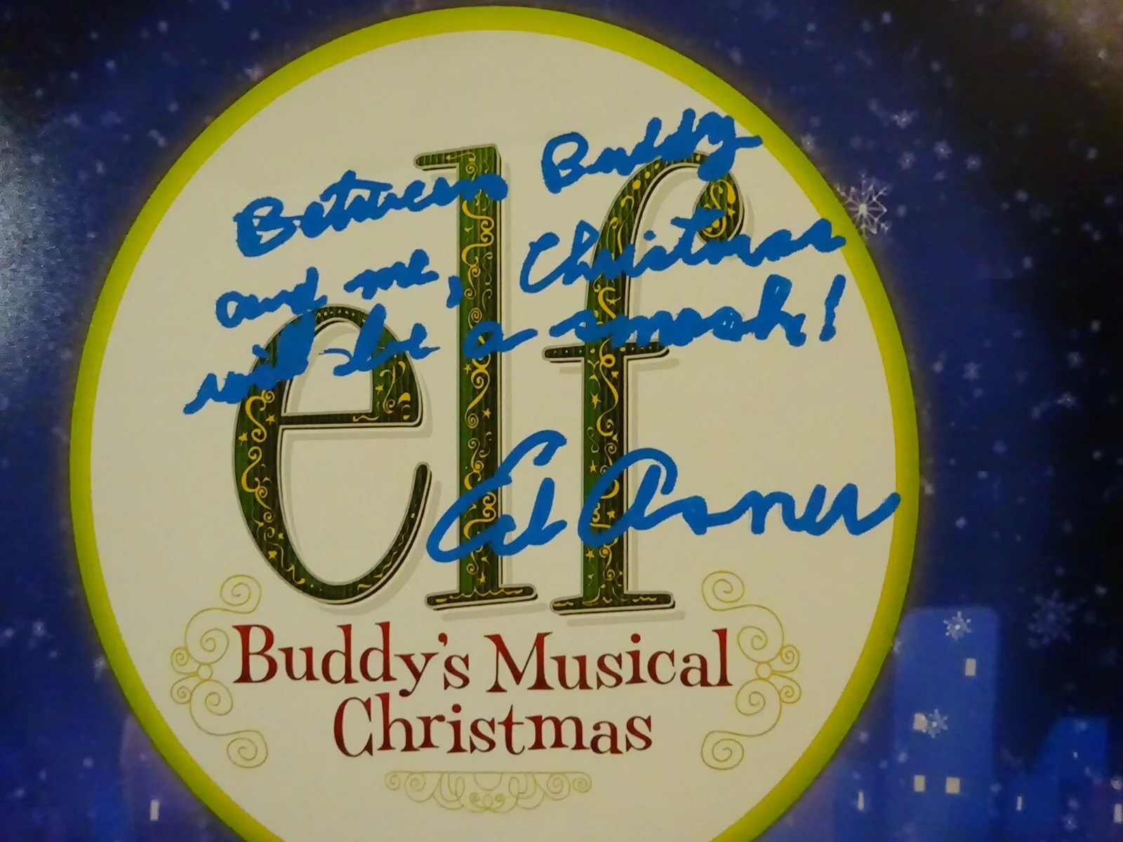 Ed Asner — Signed ED ASNER - ELF Buddy's Musical Christmas 11"x17" Photo BECKETT BAS COA, изображение 4