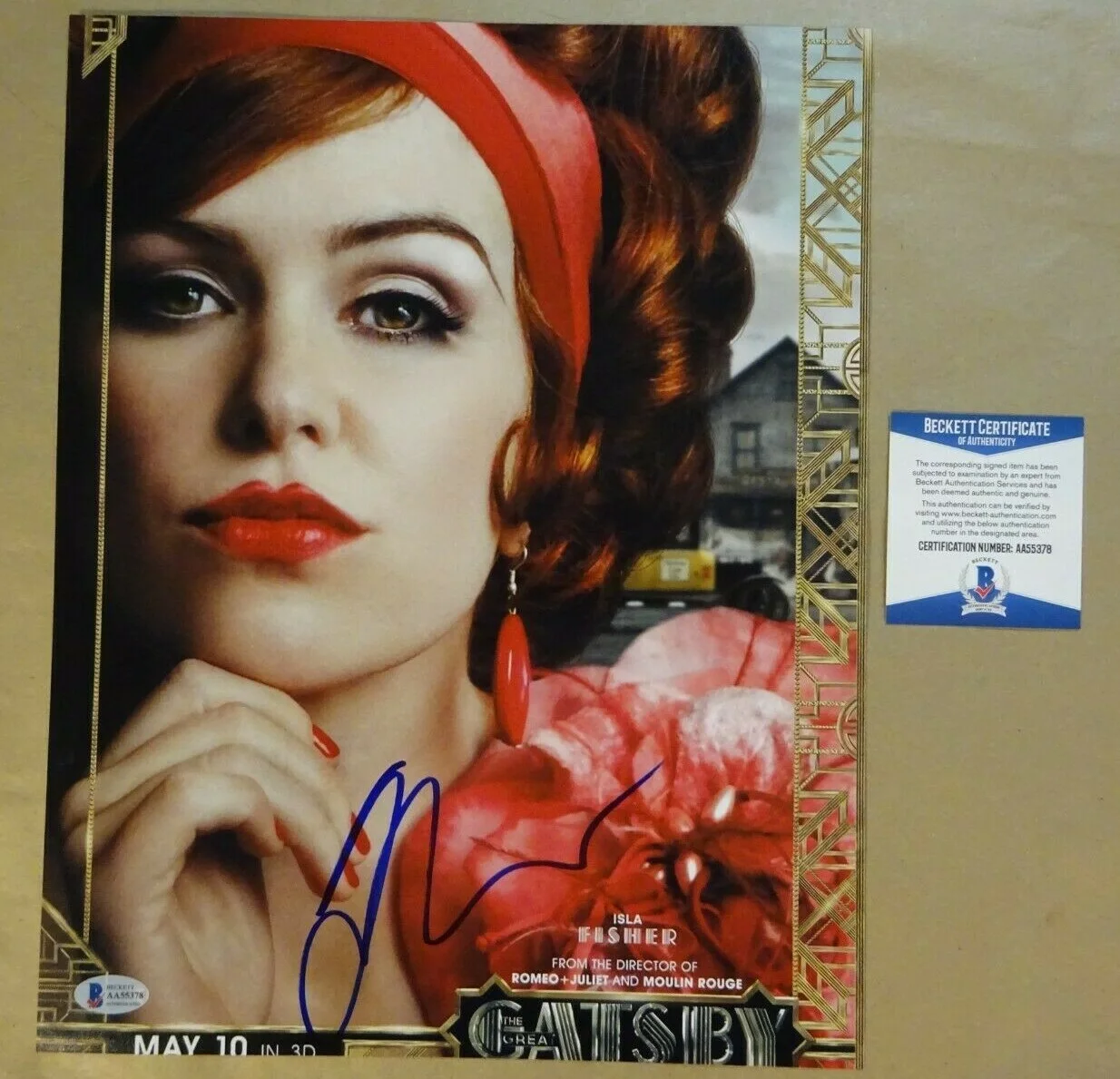 Isla Fisher — Signed ISLA FISHER Autographed The Great Gatsby 11X14 Photo BECKETT BAS COA