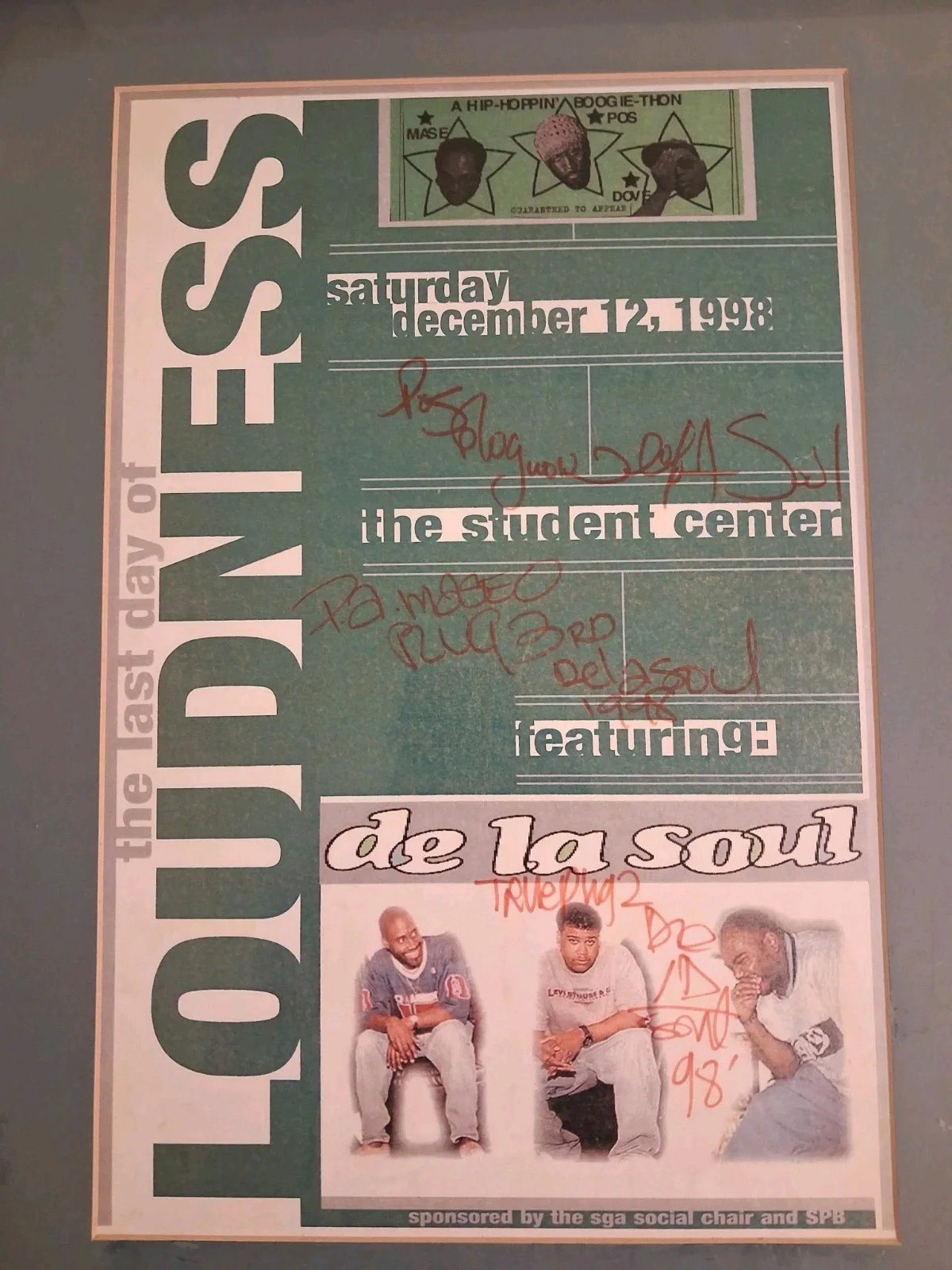 DE LA SOUL AUTOGRAPHED POSTER 1998 ALL 3* STAKES IS HIGH WOW! RARE! RAP HIP HOP, изображение 2