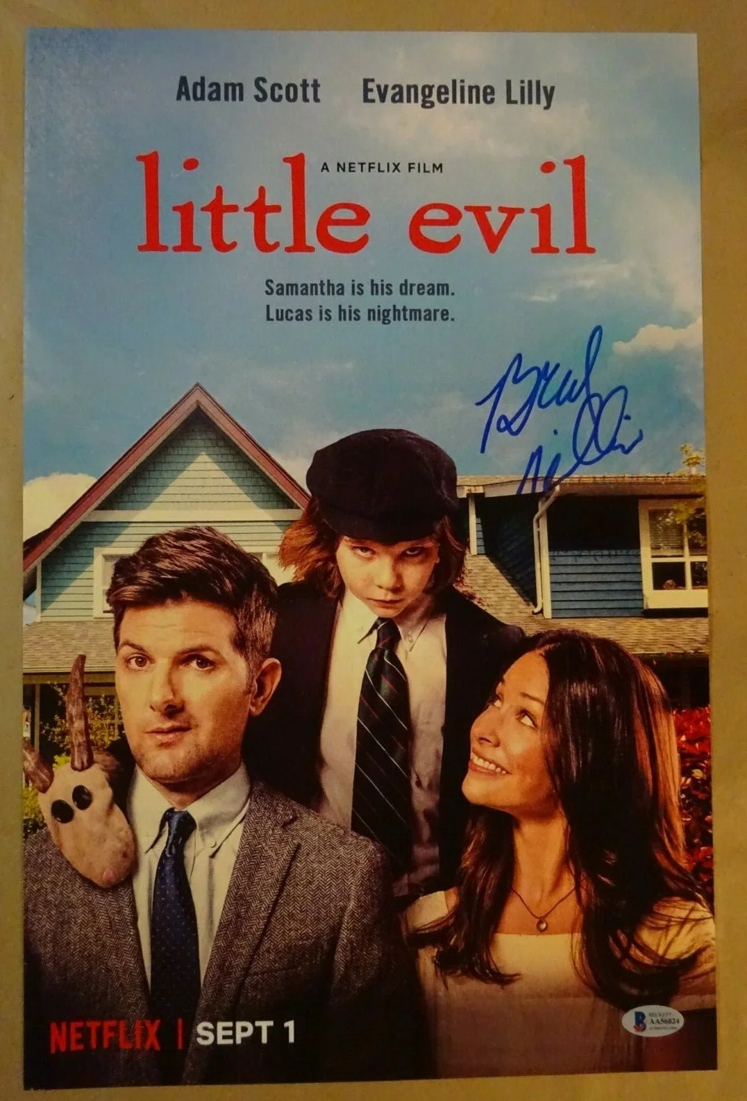 Brad Williams — Signed BRAD WILLIAMS Autographed LITTLE EVIL 11"x17" Photo BECKETT BAS COA, изображение 2