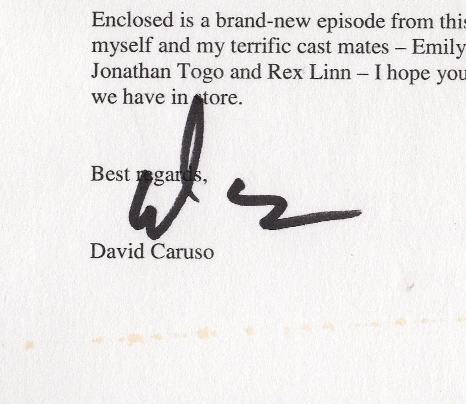 David Caruso — David Caruso CSI Miami Autographed Signed Letter Beckett BAS COA 1917, image 2