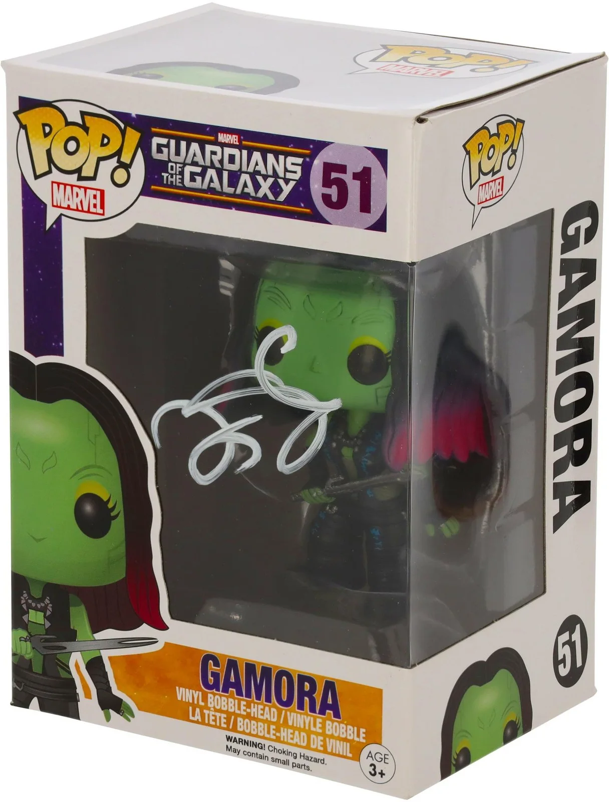 Zoe Saldana — Zoe Saldana Guardians of the Galaxy Autographed Gamora #51 Funko Pop!