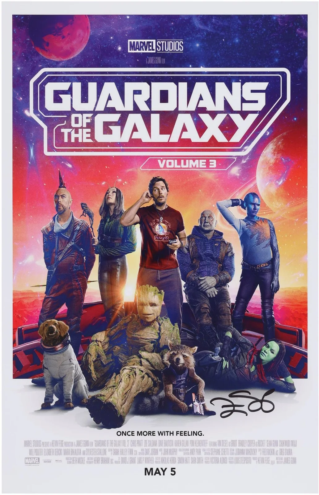 Zoe Saldana — Zoe Saldana Autographed 11" x 17" Guardians of the Galaxy Vol. 3 Movie Poster
