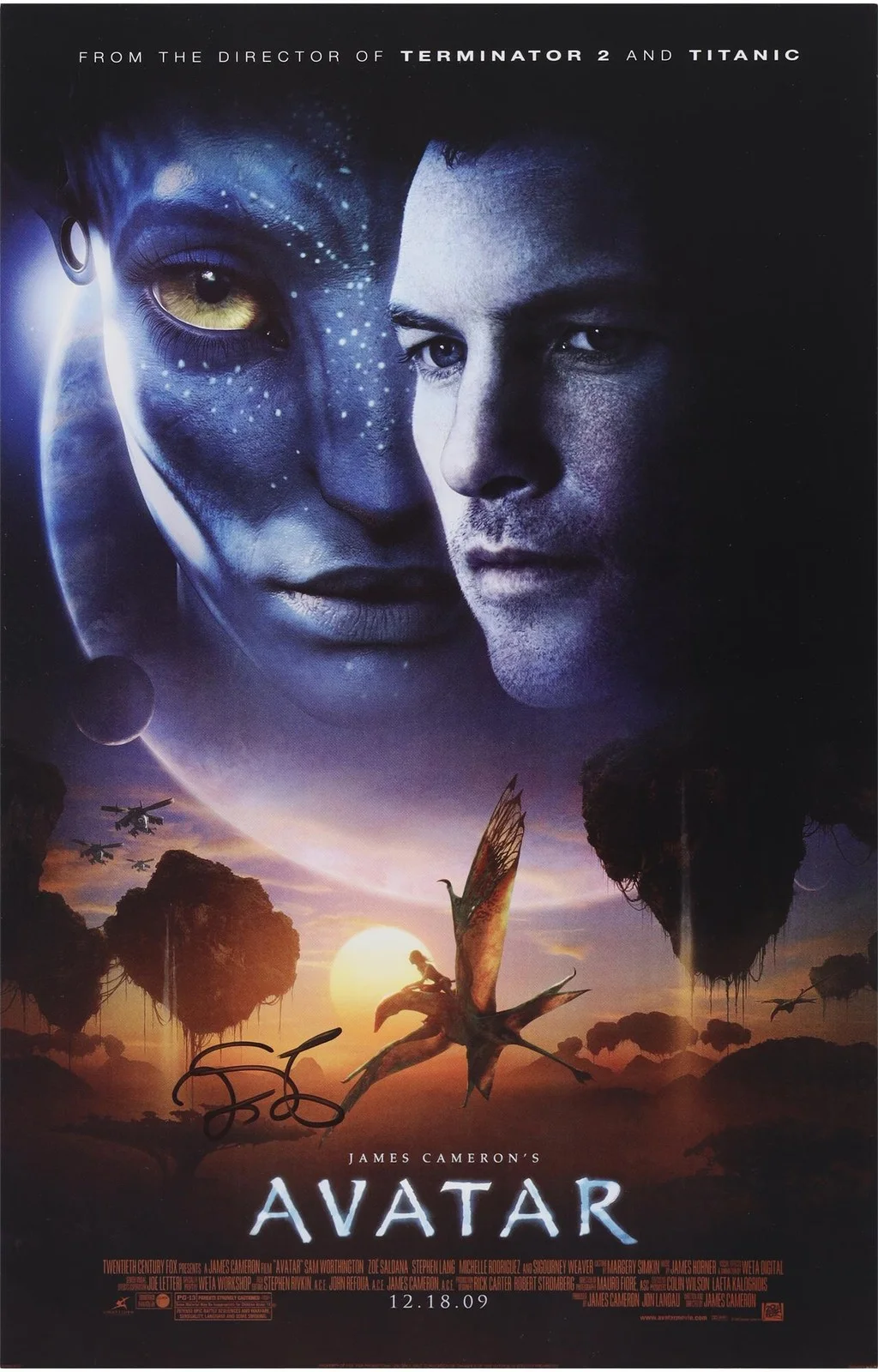 Zoe Saldana — Zoe Saldana Autographed 11" x 17" Avatar Movie Poster