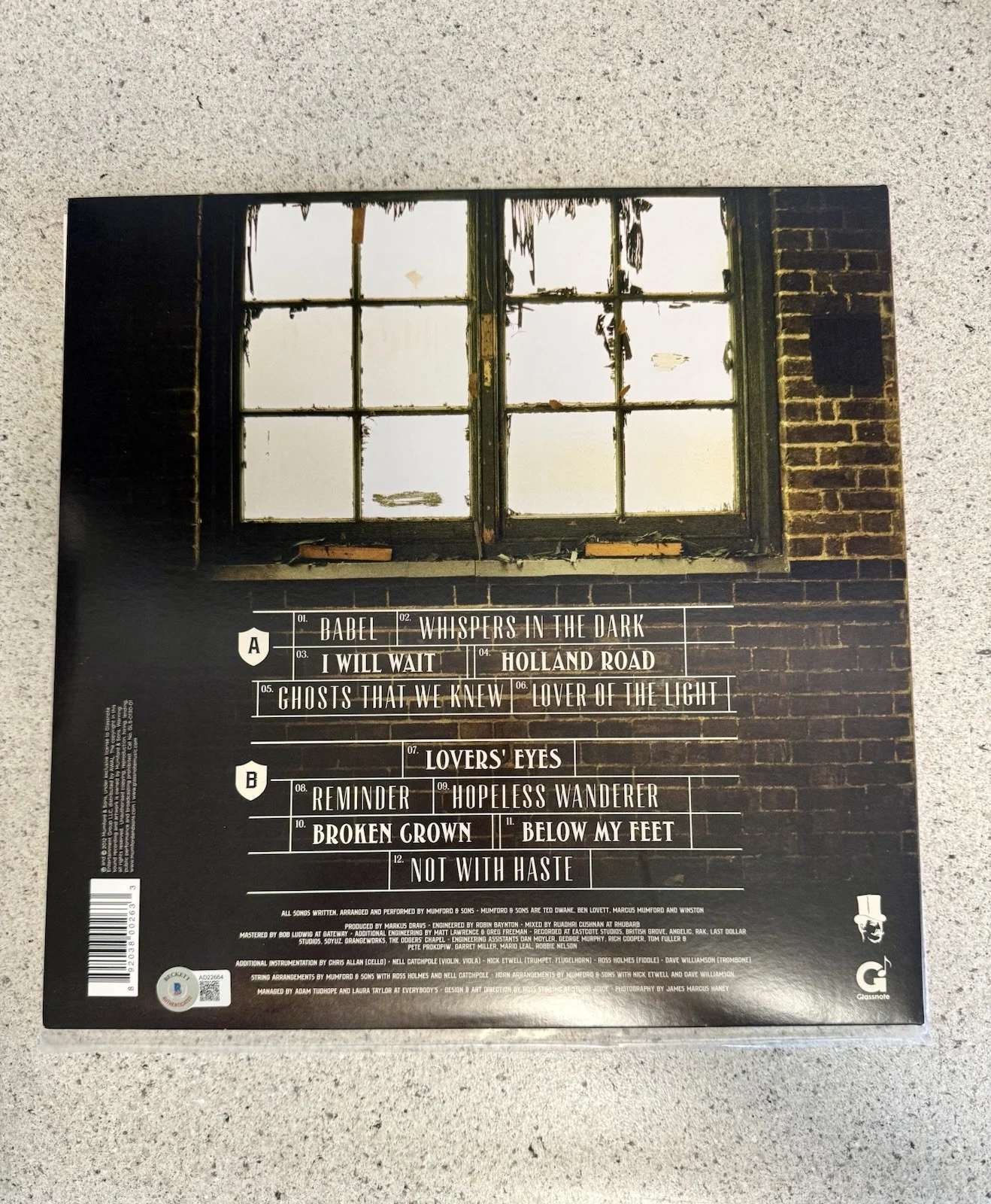 Mumford & Sons Babel Signed Vinyl Record Beckett Authenticated, image 2