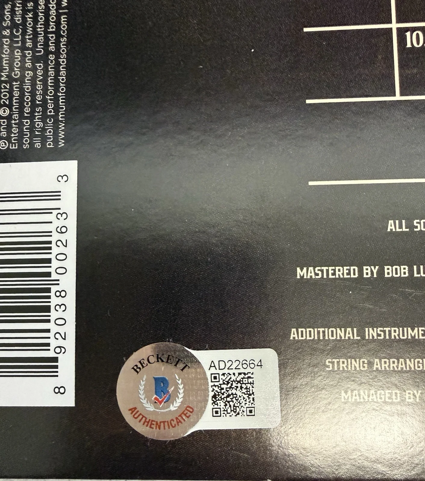 Mumford & Sons Babel Signed Vinyl Record Beckett Authenticated, image 3