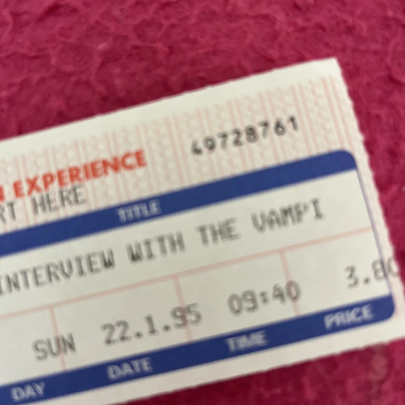 VINTAGE MOVIE STUB INTERVIEW WITH THE VAMPIRE PITT/CRUISE UCI, image 3