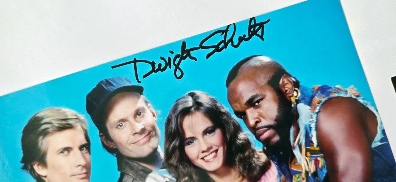George Peppard (The A-Team) Signed 8x10 Photo and Dwight Schultz RARE Genuine, image 3