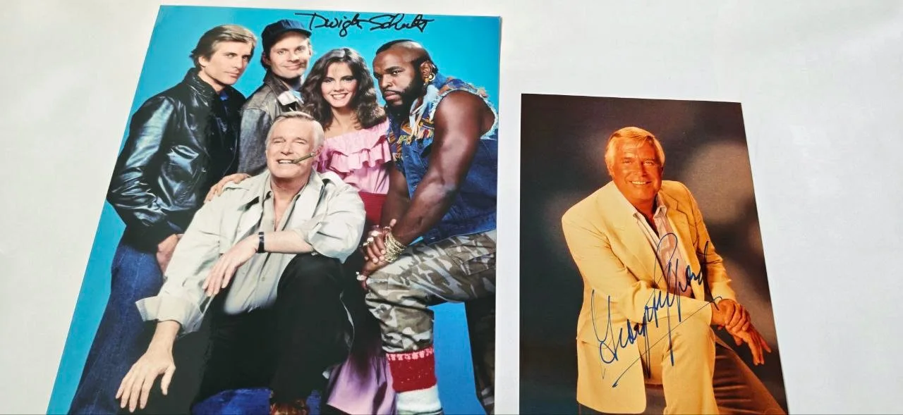 George Peppard (The A-Team) Signed 8x10 Photo and Dwight Schultz RARE Genuine, image 4