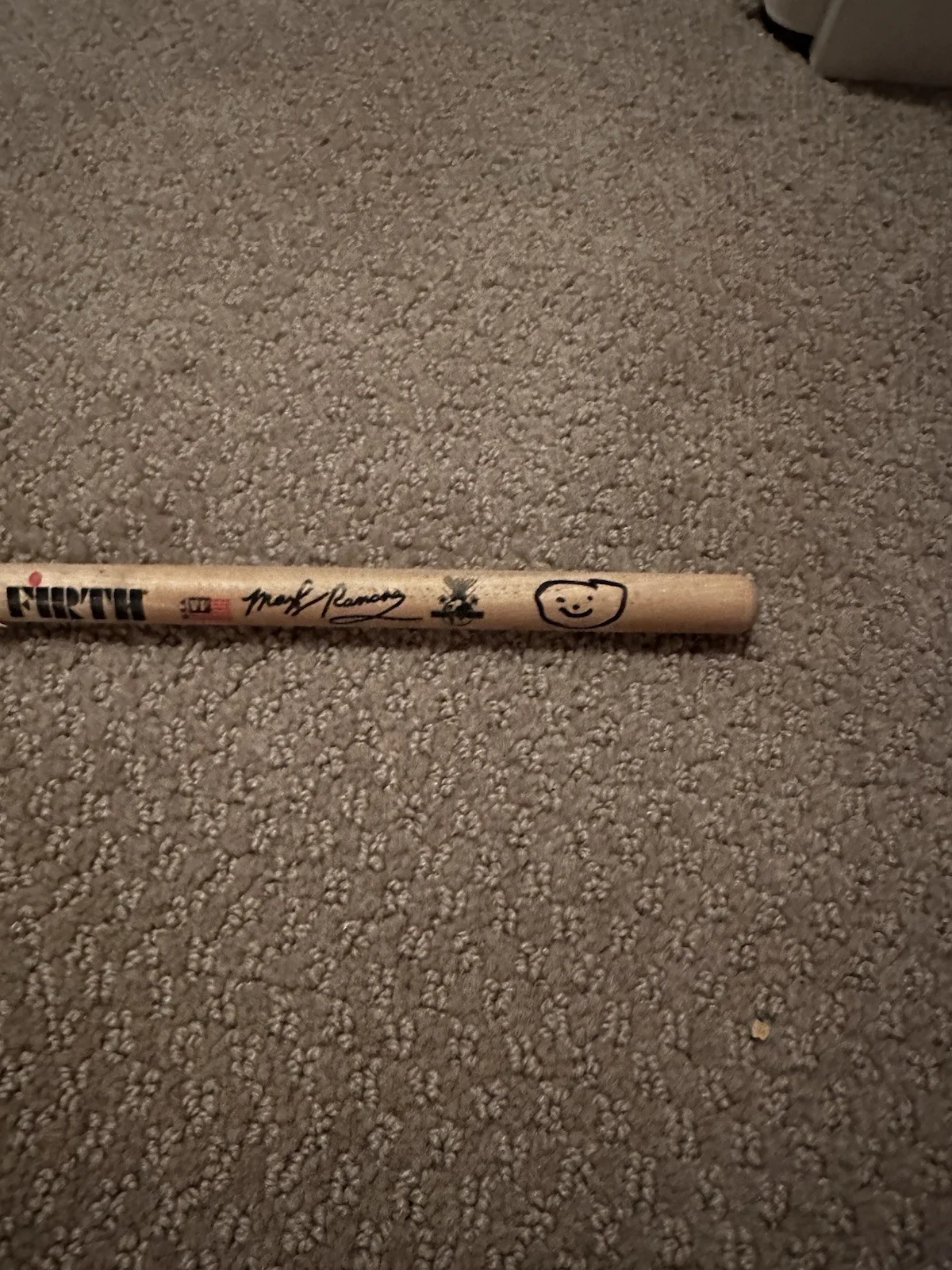 Marky Ramone Signed Drum Stick Used Ramones Autograph Drumstick, image 2