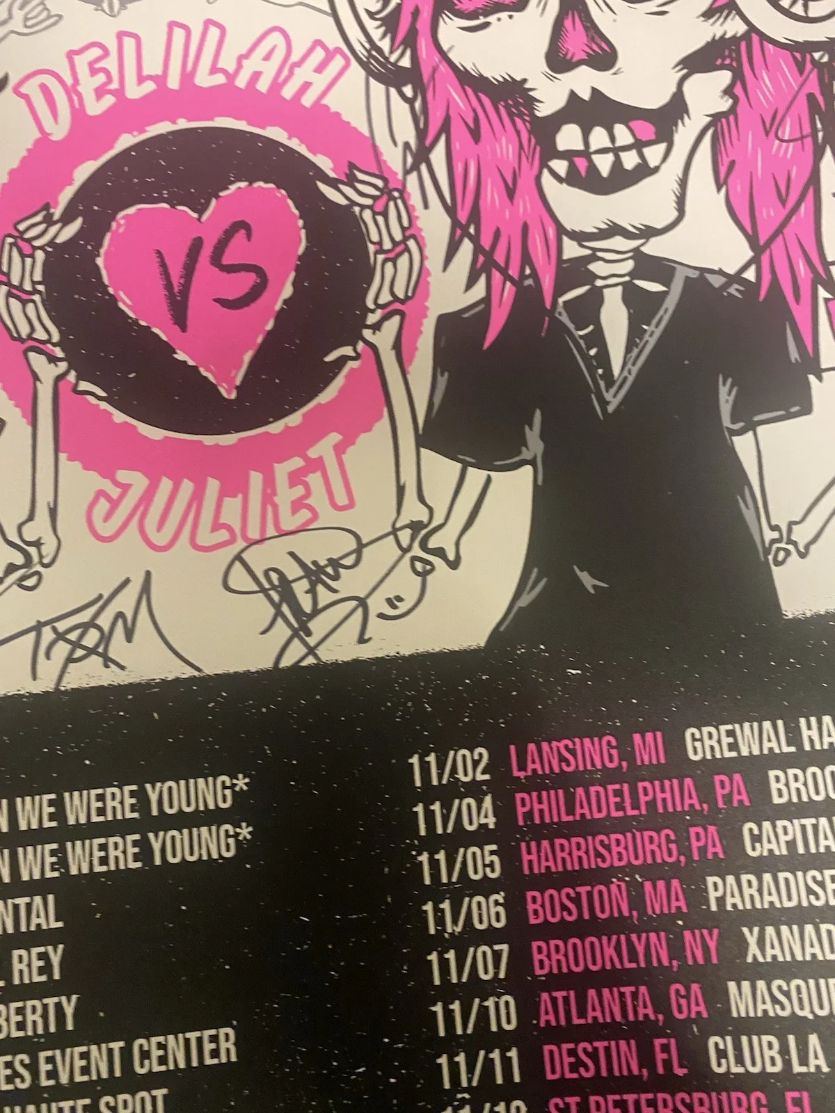 Plain White T's Singer Musician Signed Autographed 2025 Tour Poster Rare!, изображение 5