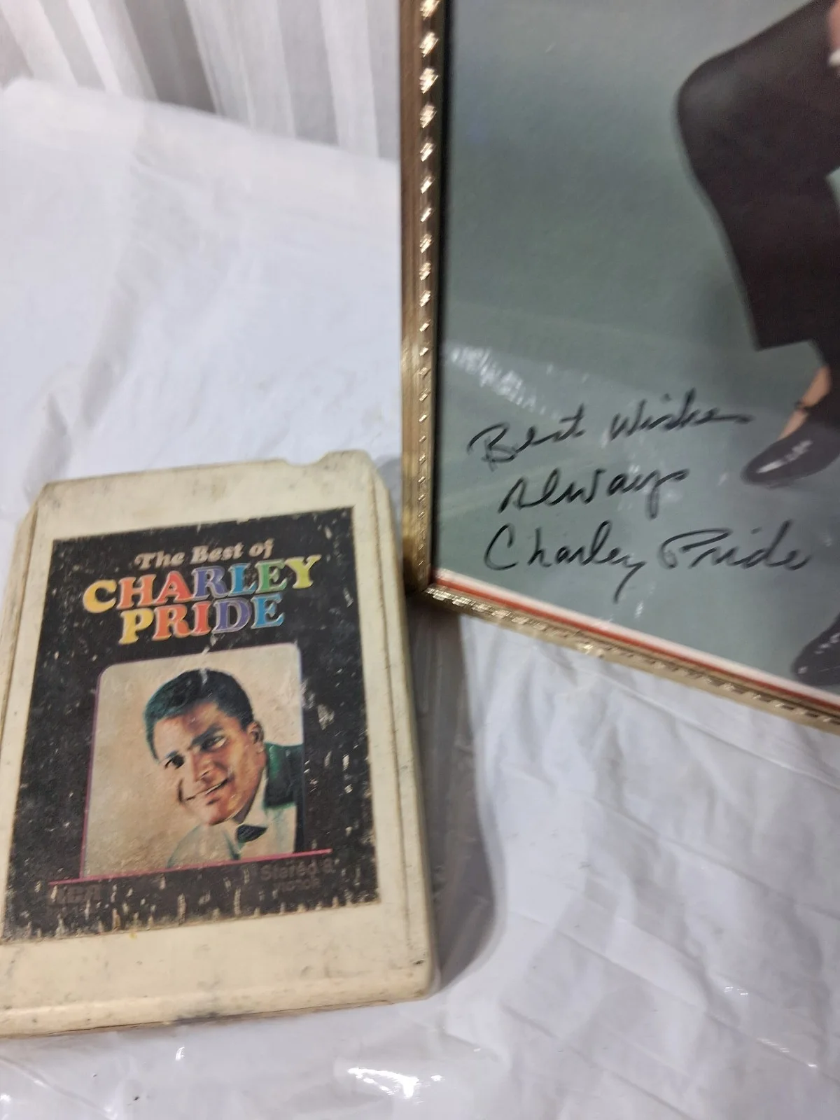 Vintage Autographed Photo Of CHARLIE PRIDE, Signed 8 x 10 Color Photo & 8 Tape, изображение 3