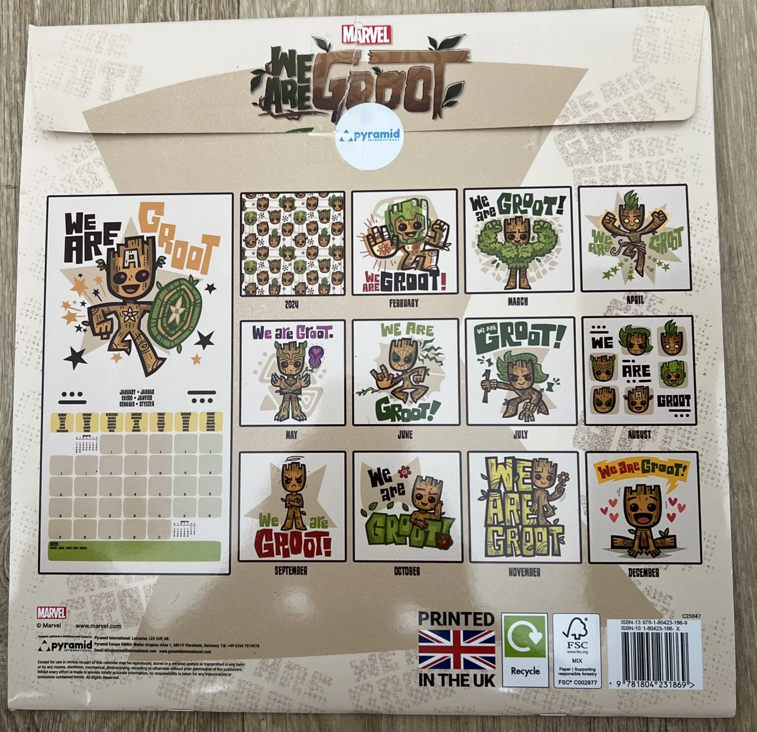 Groot 2025 Calendar –Marvel’s Guardian of the Galaxy Groot Art, 16-Month Planner, изображение 2