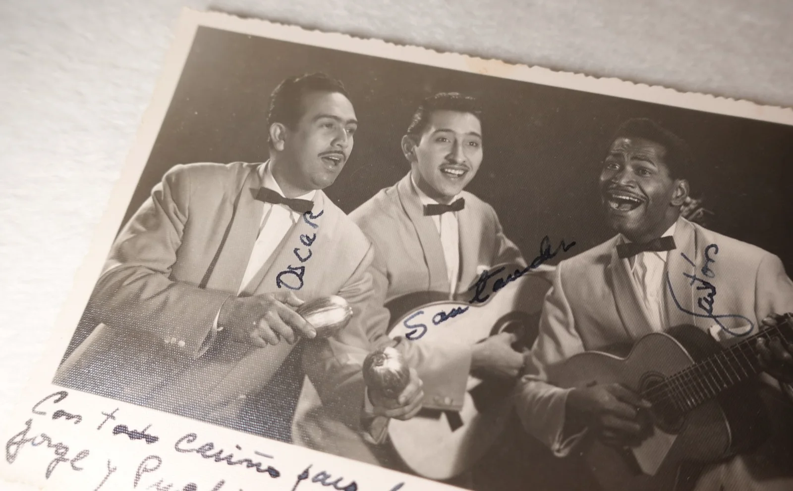 Trio Los Islenos SIGNED Colombian Bolero Rare Original Vintage Postcard, image 2
