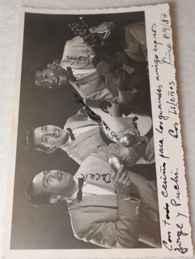 Trio Los Islenos SIGNED Colombian Bolero Rare Original Vintage Postcard, image 4