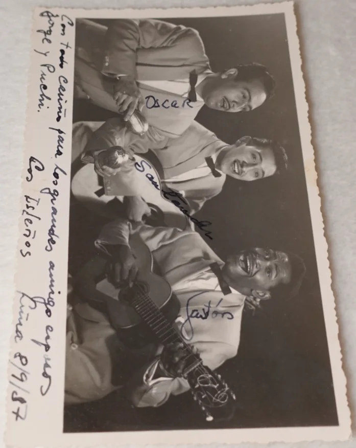 Trio Los Islenos SIGNED Colombian Bolero Rare Original Vintage Postcard, image 5
