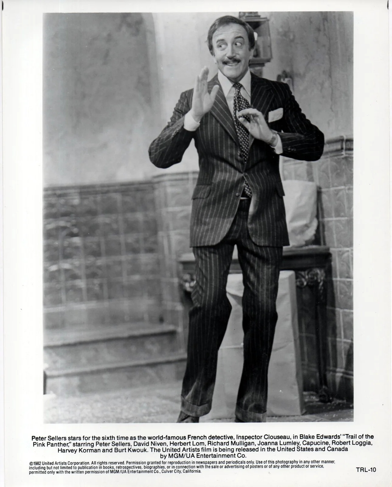 TRAIL OF THE PINK PANTHER 1982 Peter Sellers, Burt Kwouk 2 10x8 STILLS, image 2