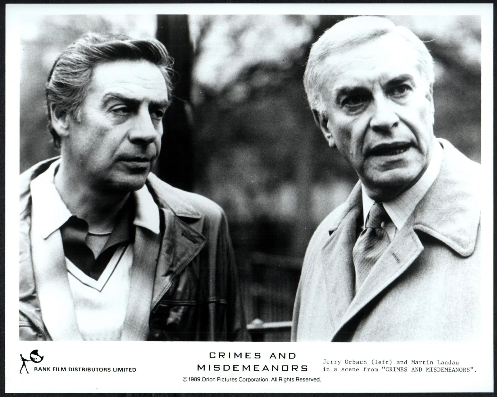 CRIMES AND MISDEMEANORS 1989 Alan Alda, Martin Landau 4 10x8 STILLS, изображение 4
