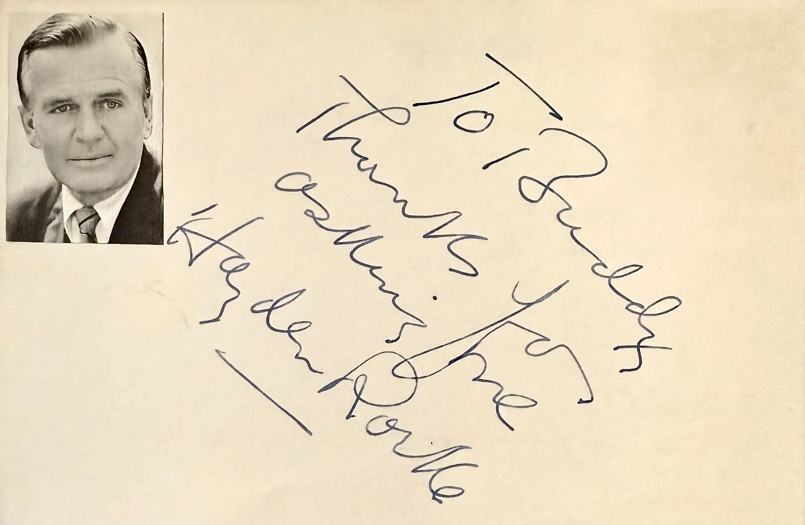 Hayden Rorke — HAYDEN RORKE Signed Autographed 4"x 6" INDEX CARD I Dream of Jeannie Dr. Bellows, изображение 3