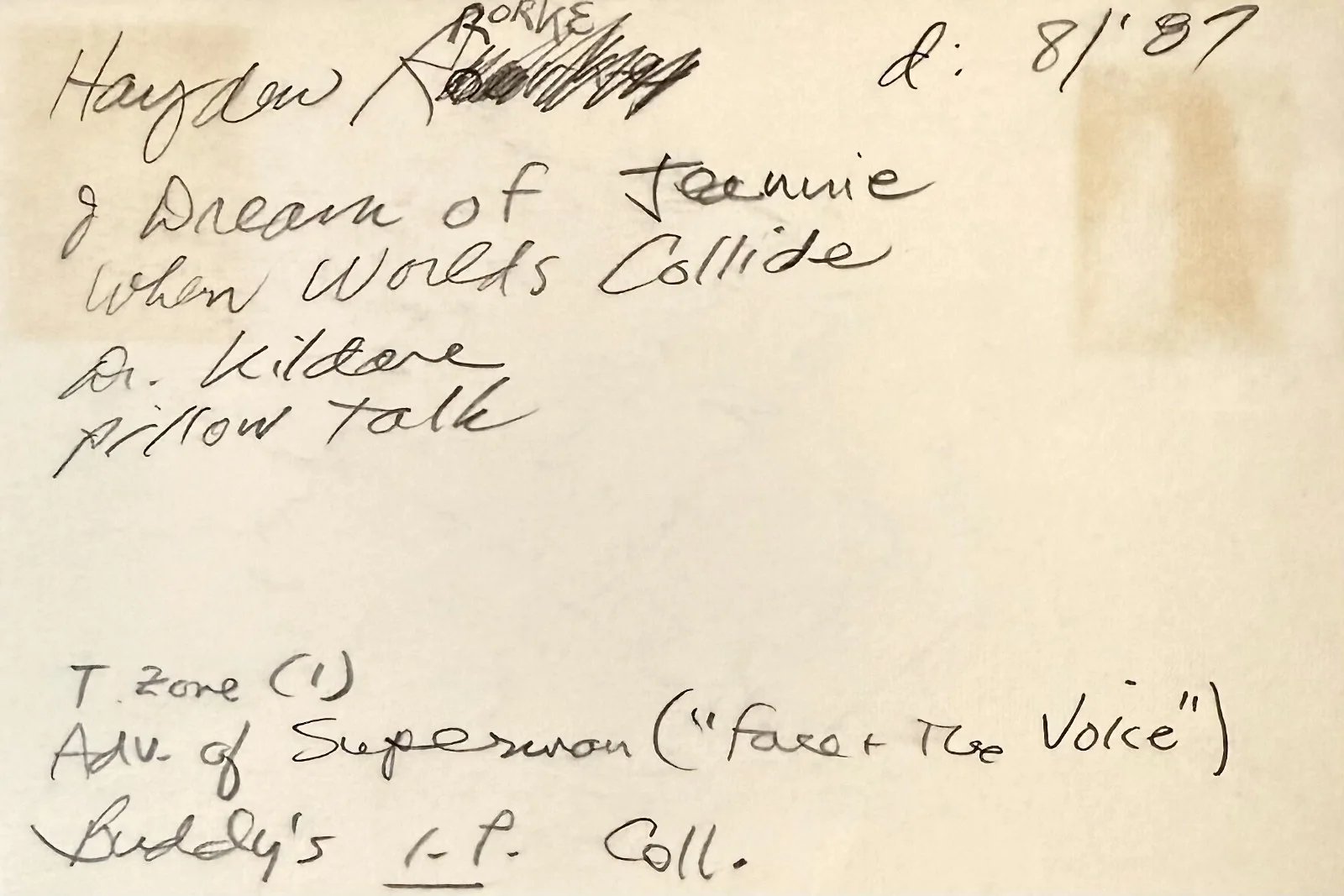 Hayden Rorke — HAYDEN RORKE Signed Autographed 4"x 6" INDEX CARD I Dream of Jeannie Dr. Bellows, изображение 4